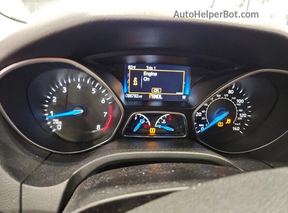 1FADP3K26JL202697 2018 FORD FOCUS Gray Вид щитка приладів