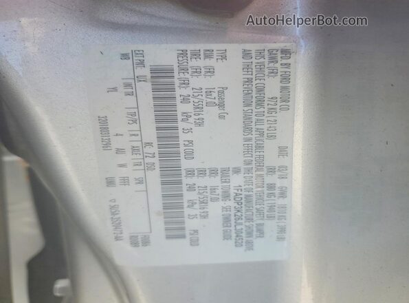 1FADP3K26JL304520 2018 FORD FOCUS Silver Շարժիչի բաժամունքի տեսք