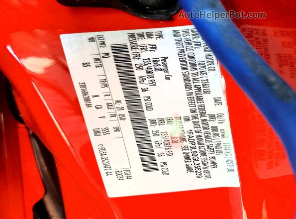 1FADP3L90GL355239 2016 FORD FOCUS Red ძრავის განყოფილების ხედი