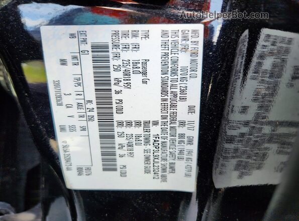 1FADP3L9XJL232412 2018 FORD FOCUS Black VIN կոդի պիտակի տեսք