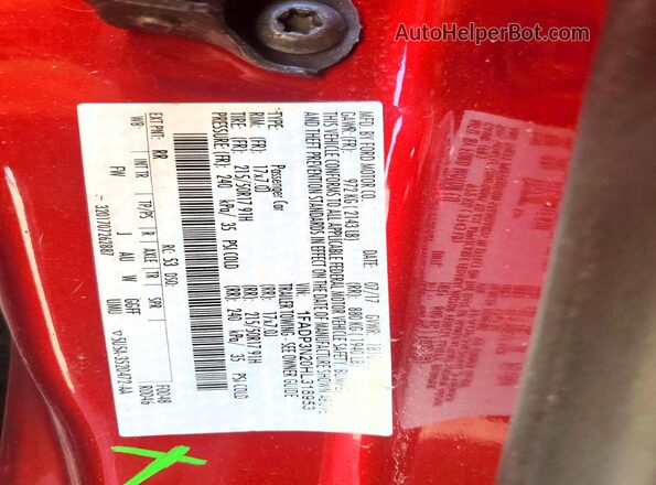 1FADP3N20HL318953 2017 FORD FOCUS Burgundy Вид підкапотного простору