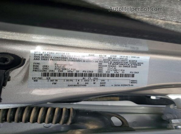 1FADP3N23JL278826 2018 FORD FOCUS Silver Engine compartment view