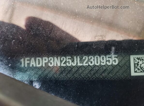 1FADP3N25JL230955 2018 FORD FOCUS Синий Вид наклейки с VIN-кодом