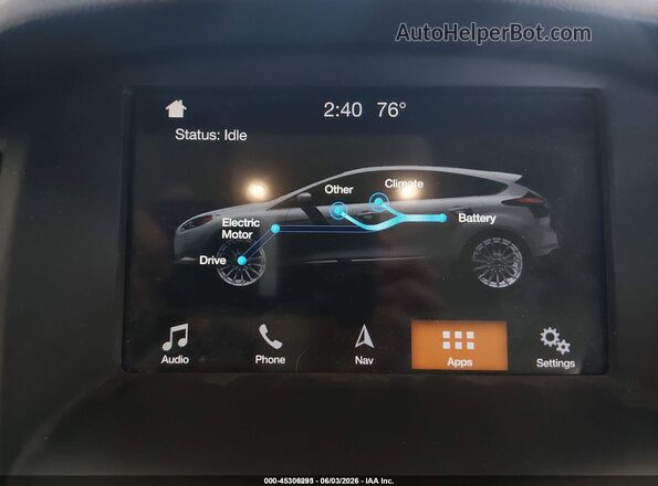 1FADP3R41JL296124 2018 FORD FOCUS ELECTRIC Черный 