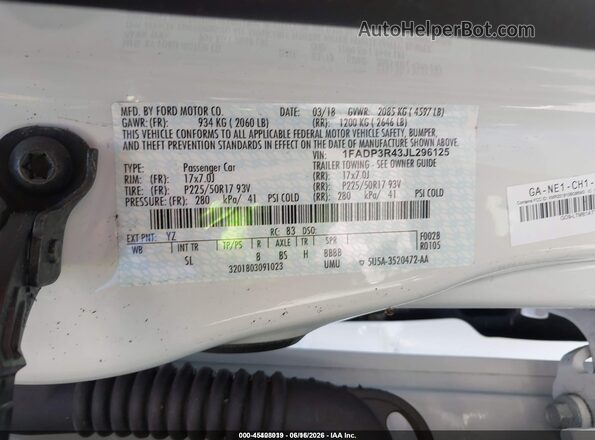 1FADP3R43JL296125 2018 FORD FOCUS ELECTRIC Белый Вид подкапотного пространства