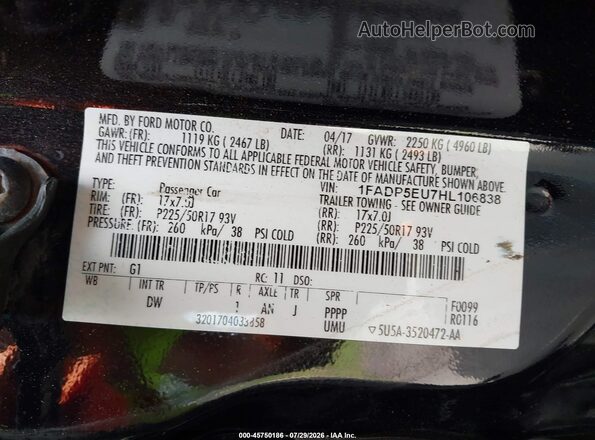 1FADP5EU7HL106838 2017 FORD C-MAX ENERGI Black Engine compartment view