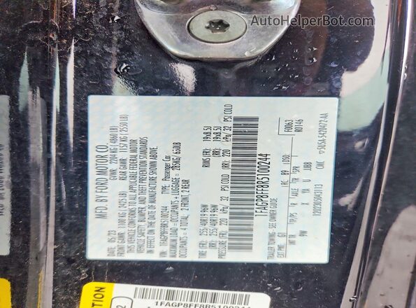 1FAGP8FF8R5100244 2024 FORD MUSTANG Черный Вид подкапотного пространства