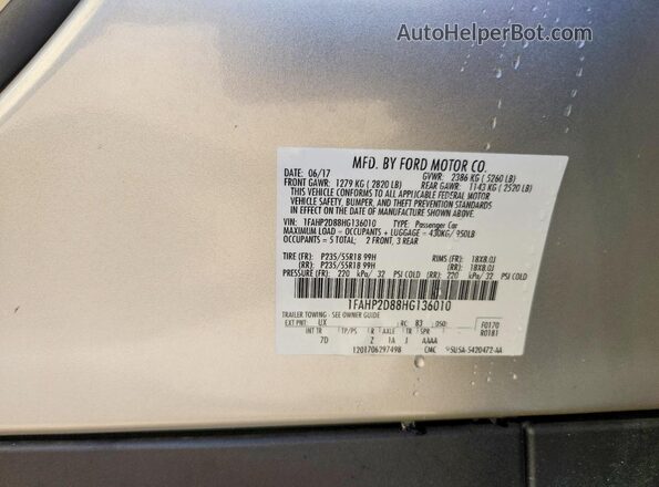 1FAHP2D88HG136010 2017 FORD TAURUS Silver ძრავის განყოფილების ხედი
