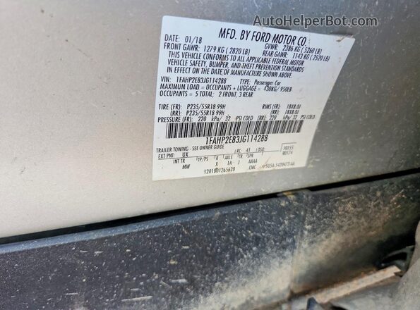 1FAHP2E83JG114288 2018 FORD TAURUS Silver Շարժիչի բաժամունքի տեսք