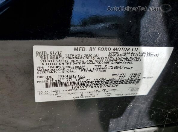 1FAHP2F84HG108329 2017 FORD TAURUS Black Շարժիչի բաժամունքի տեսք