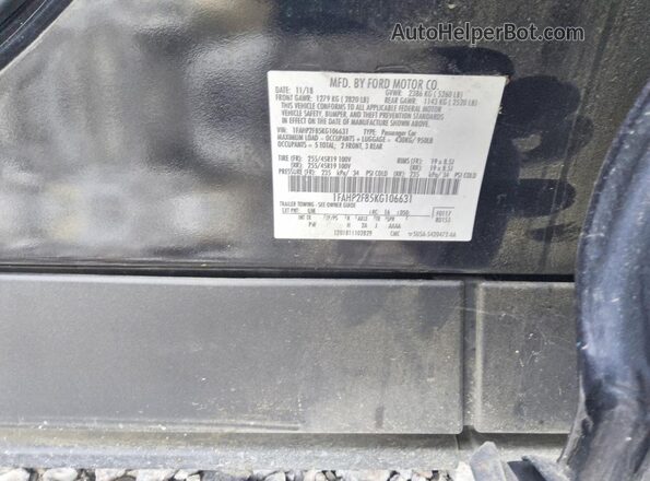 1FAHP2F85KG106631 2019 FORD TAURUS Черный Вид подкапотного пространства