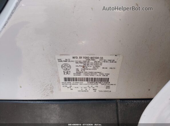 1FAHP2J87HG131059 2017 FORD TAURUS Белый Вид подкапотного пространства