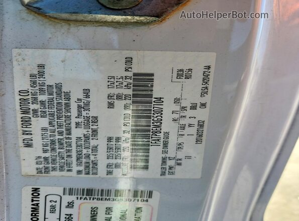 1FATP8EM3G5307104 2016 FORD MUSTANG White Вид підкапотного простору