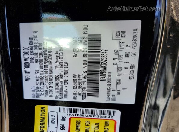 1FATP8EMXG5238542 2016 FORD MUSTANG Black Widok komory silnika
