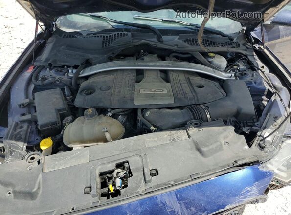1FATP8FF7J5181434 2018 FORD MUSTANG Синий Вид задней части салона