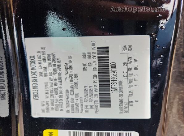 1FATP8FF9G5201000 2016 FORD MUSTANG Black Engine compartment view