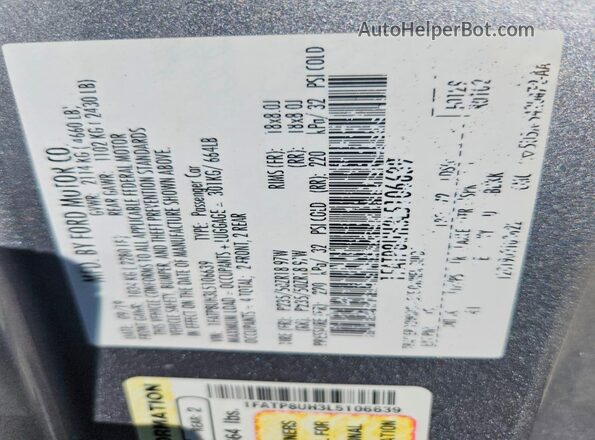 1FATP8UH3L5106639 2020 FORD MUSTANG Silver VIN sticker view