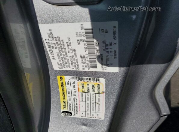 1FATP8UH6L5101516 2020 FORD MUSTANG Gray Widok naklejki z numerem VIN