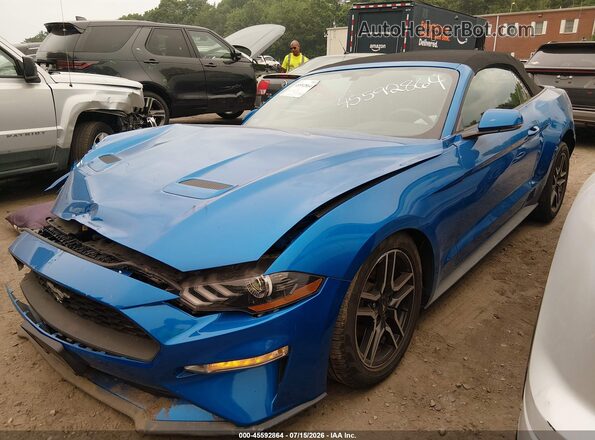 1FATP8UH9K5115599 2019 FORD MUSTANG Blue წინა მარცხენა ხედი სამი მეოთხედიდან