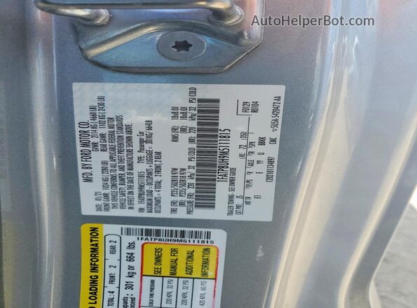 1FATP8UH9M5111815 2021 FORD MUSTANG Серебряный Вид подкапотного пространства