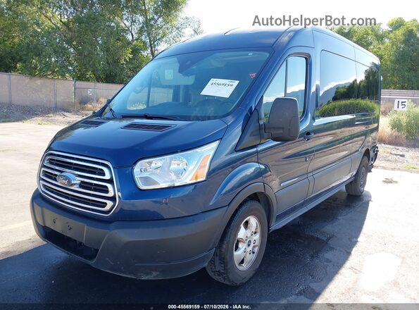1FBAX2CG0KKA98902 2019 FORD TRANSIT-350 Dark Blue Передняя левая четверть