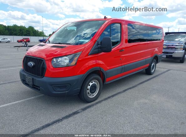 1FBAX2Y80NKA14745 2022 FORD TRANSIT-350 Red წინა მარცხენა ხედი სამი მეოთხედიდან
