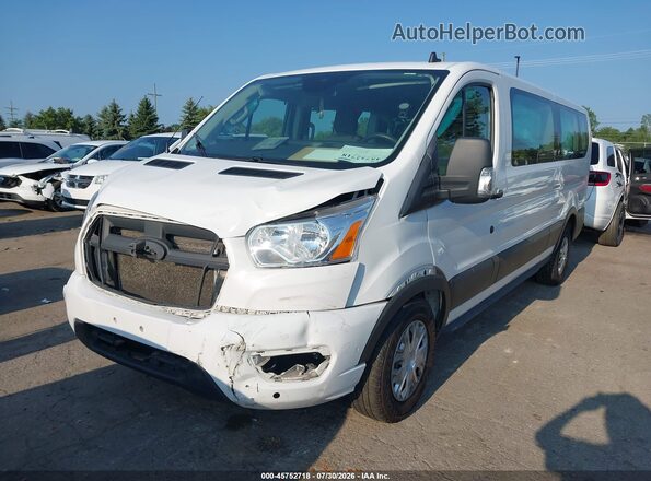 1FBAX2Y86MKA12576 2021 FORD TRANSIT-350 White წინა მარცხენა ხედი სამი მეოთხედიდან