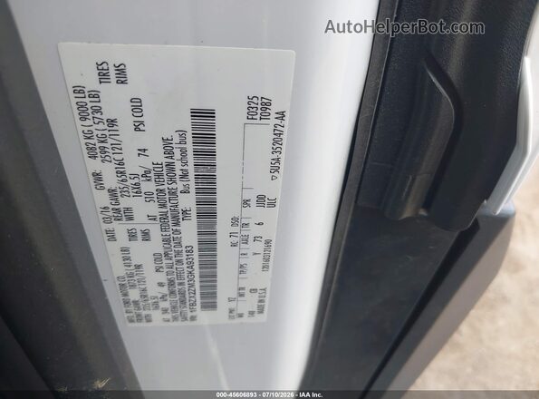 1FBZX2ZM3GKA93183 2016 FORD TRANSIT-350 White ძრავის განყოფილების ხედი