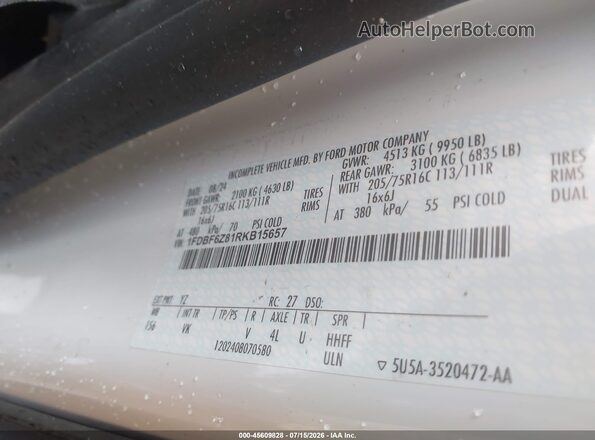 1FDBF6Z81RKB15657 2024 FORD TRANSIT-350 White Widok komory silnika
