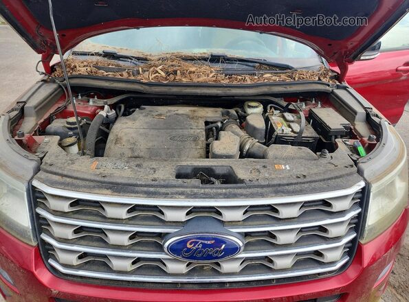 1FM5K7D80GGA42321 2016 FORD EXPLORER Red Engine compartment view