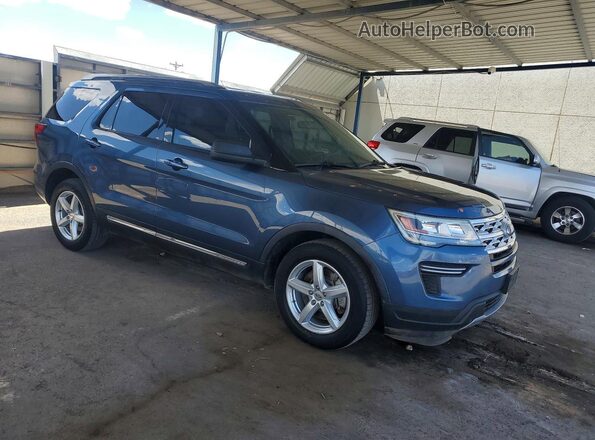 1FM5K7D80KGA15824 2019 FORD EXPLORER Синий Передняя правая четверть