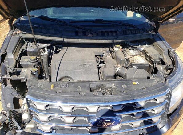 1FM5K7D82HGD09606 2017 FORD EXPLORER Black ძრავის განყოფილების ხედი