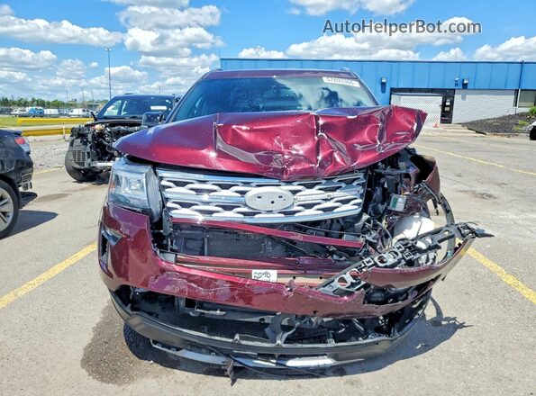 1FM5K7D83JGC25588 2018 FORD EXPLORER Burgundy Front view