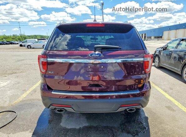 1FM5K7D83JGC25588 2018 FORD EXPLORER Burgundy Rear view