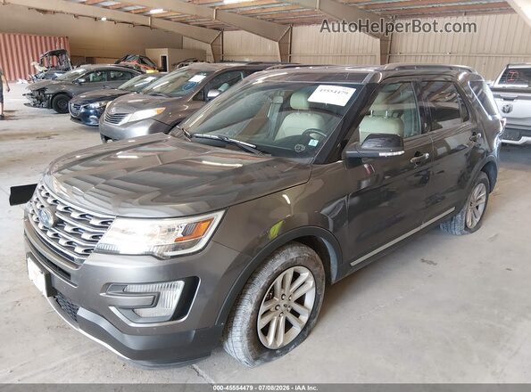 1FM5K7D84HGA84265 2017 FORD EXPLORER Gray Vista tres cuartos delantera izquierda