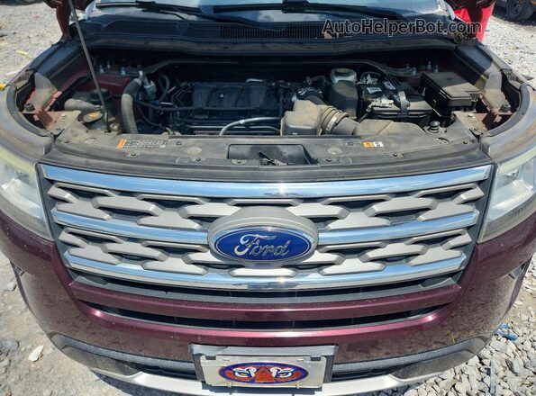1FM5K7D86JGA39463 2018 FORD EXPLORER Burgundy Вид підкапотного простору