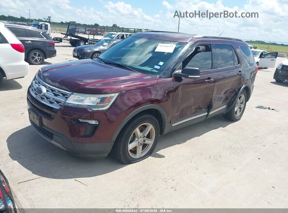 1FM5K7D86KGA08019 2019 FORD EXPLORER Maroon Առջևի ձախ երեք քառորդ տեսարան