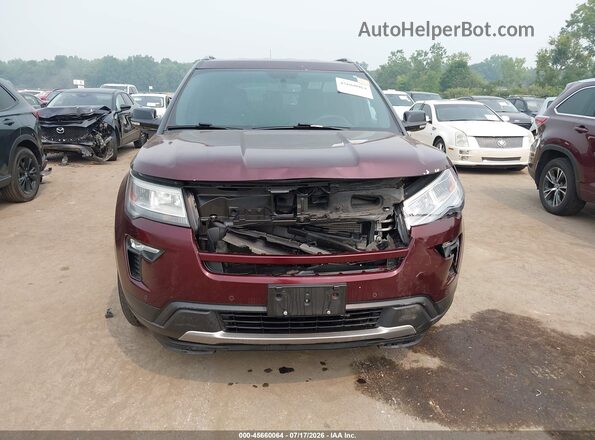 1FM5K7D88JGC32519 2018 FORD EXPLORER Maroon Instrument cluster view