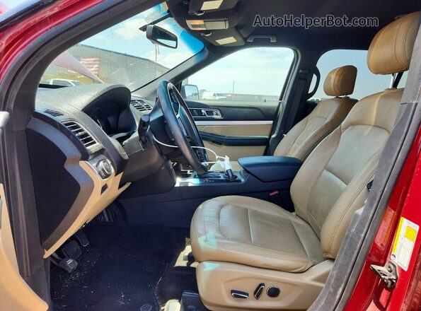 1FM5K7D8XHGE37219 2017 FORD EXPLORER Темно-бордовый Вид салона спереди