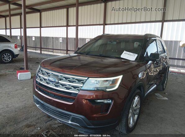 1FM5K7D8XJGA55083 2018 FORD EXPLORER Brown Առջևի ձախ երեք քառորդ տեսարան