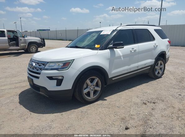 1FM5K7D8XKGA40374 2019 FORD EXPLORER White წინა მარცხენა ხედი სამი მეოთხედიდან