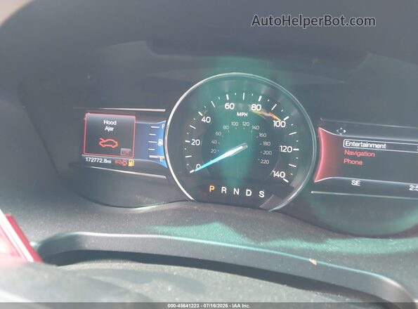 1FM5K7DH2GGC38972 2016 FORD EXPLORER Red Вид задніх сидінь