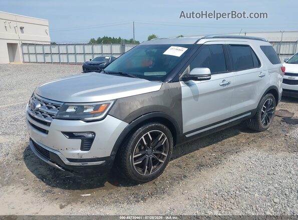 1FM5K7F80JGA21537 2018 FORD EXPLORER Silver Vista tres cuartos delantera izquierda