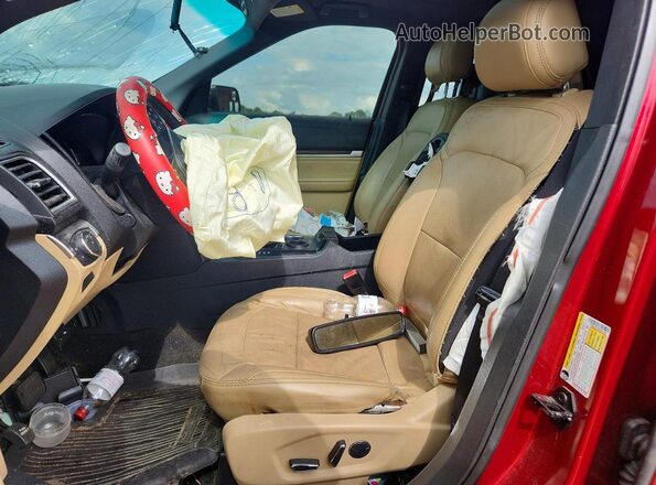 1FM5K7F82HGC37495 2017 FORD EXPLORER Red Widok wnętrza z przodu