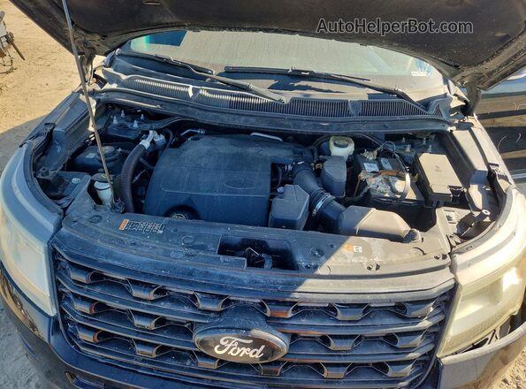 1FM5K7F85GGA35989 2016 FORD EXPLORER Black Vista del compartimento del motor