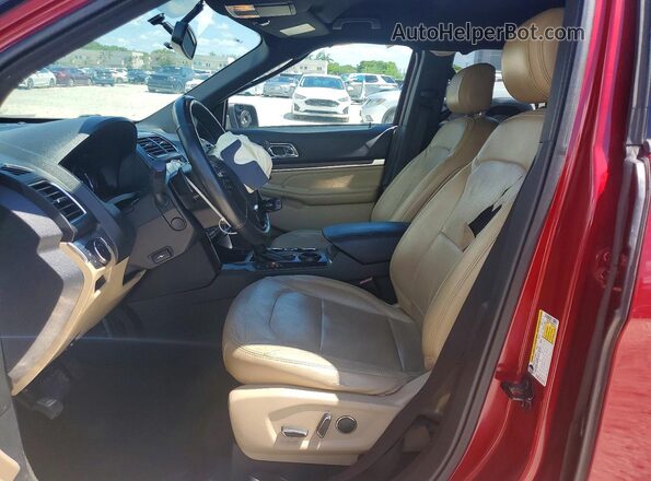 1FM5K7F85HGD49448 2017 FORD EXPLORER Red Widok wnętrza z przodu