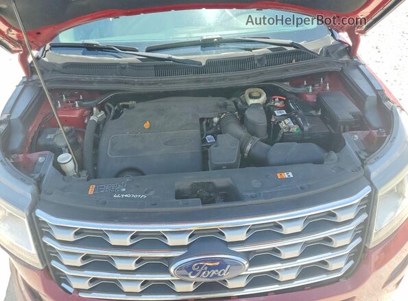 1FM5K7F85HGD49448 2017 FORD EXPLORER Red Widok wnętrza z tyłu