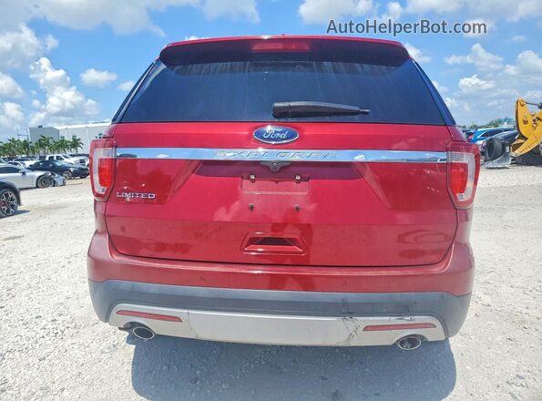 1FM5K7F85HGD49448 2017 FORD EXPLORER Red Widok z tyłu