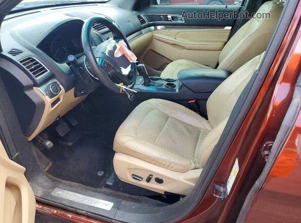 1FM5K7F88GGA46064 2016 FORD EXPLORER Brown Вид салону спереду