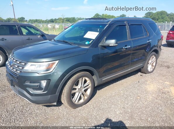 1FM5K7F88GGA60370 2016 FORD EXPLORER Зеленый Передняя левая четверть